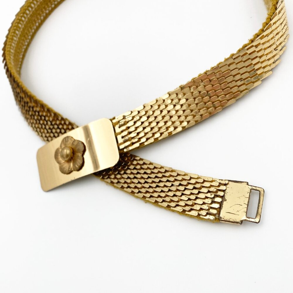 VINTAGE (c.1970) | Gold Plated Fish Scale Belt | GOOD! - Picture 4 of 6
